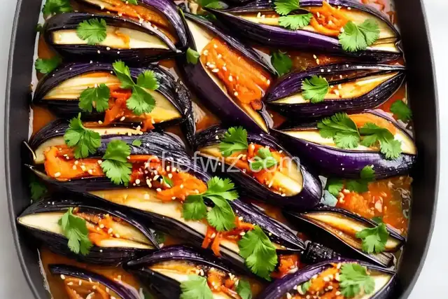 Gaji-Namul (Korean Marinated Eggplant Banchan)