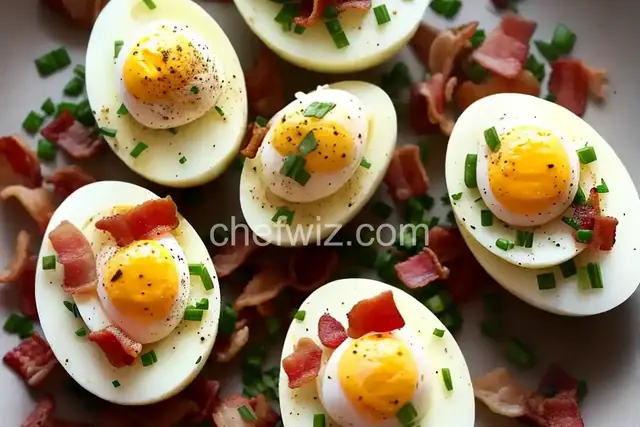 Garlic, Basil, and Bacon Deviled Eggs