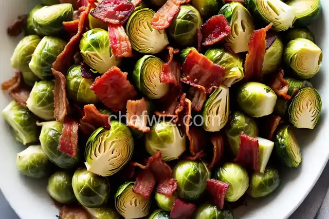 Garlic Brussels Sprouts with Crispy Bacon