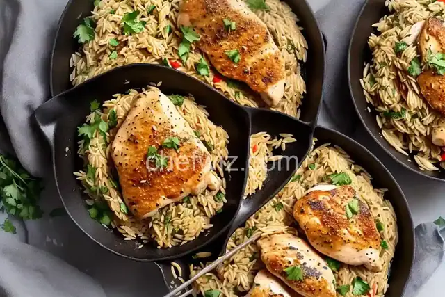 Garlic Chicken with Orzo Noodles