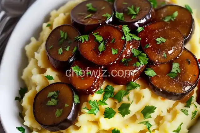 Garlic Mashed Potatoes with Eggplant