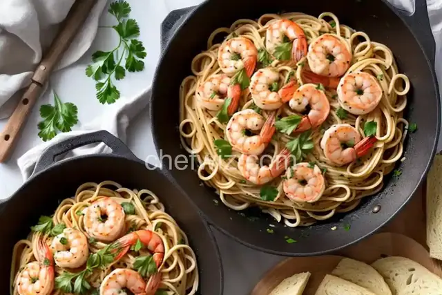 Garlic Shrimp Linguine