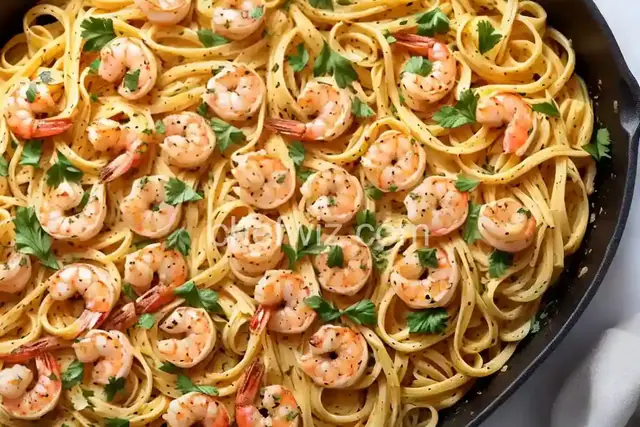 Garlic Shrimp Pasta Bake
