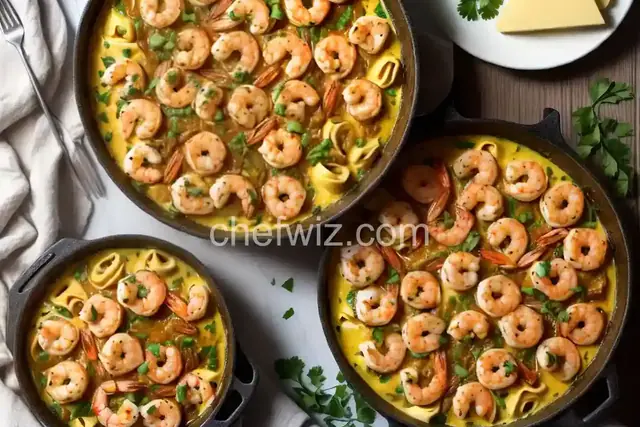 Garlic Shrimp with Three Cheese Tortellini