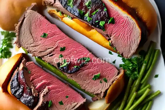 Garlic-Stuffed Roast Beef for Po'boys