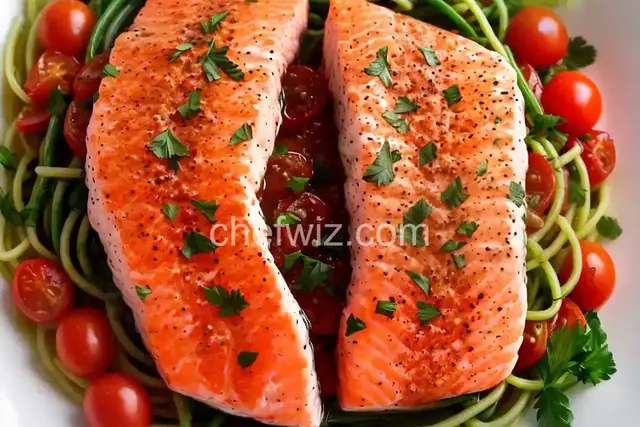 Garlicky Angel Hair With Salmon And Tomatoes