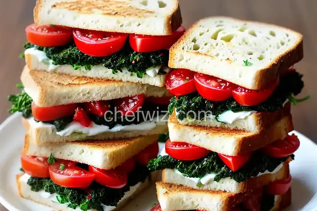 Garlicky Broccoli Rabe, Fresh Mozzarella, and Tomato Jam Sandwich from Cutty's Recipe