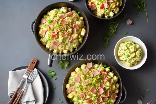 German Potato Salad with Chopped Ham