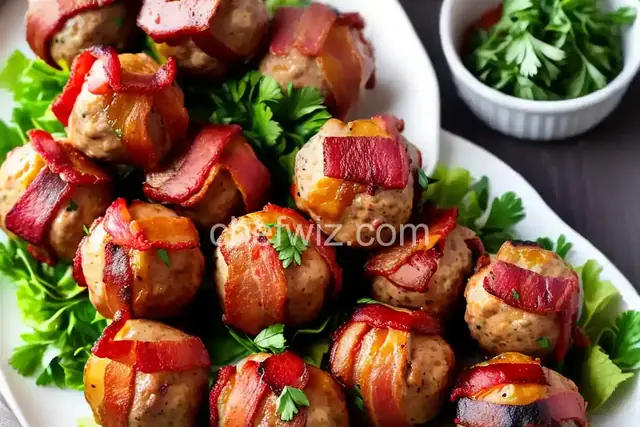 German-Style Bacon-Wrapped Turkey Meatballs