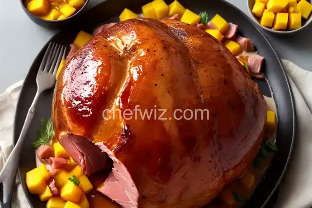 Glazed Ham with Mango Sauce