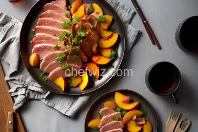 Glazed Ham with Peach-Ginger Sauce