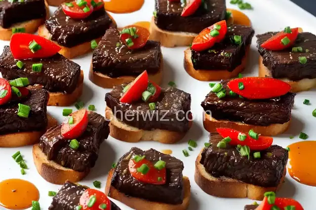 Glazed Short Rib Crostini Stack