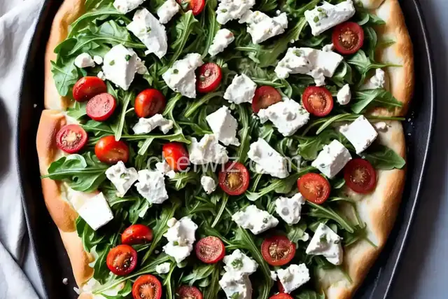 Goat Cheese Arugula Pizza - No Red Sauce!