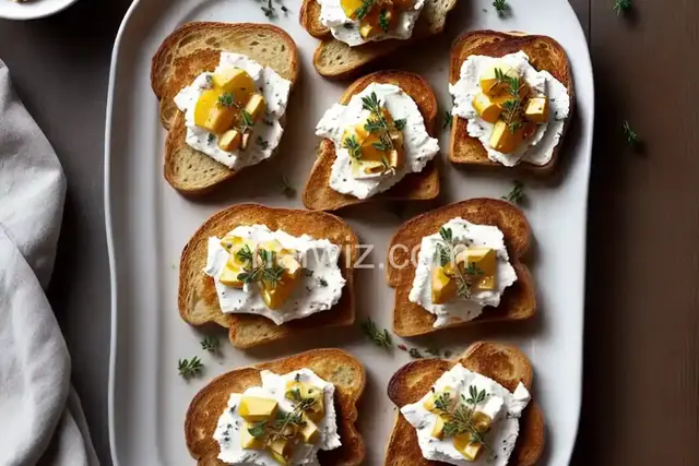 Goat Cheese Toasts with Walnuts, Honey & Thyme