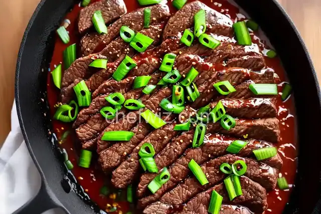 Gochujang Steak with Charred Green Onion