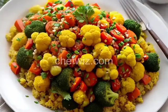 Golden Cauliflower Rice with Garden Vegetables
