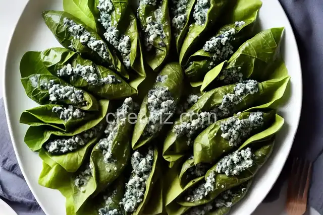Gorgonzola and Olive Stuffed Grape Leaves