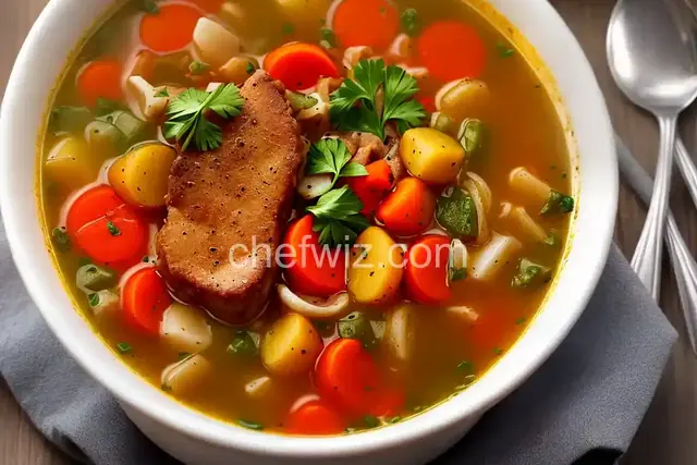 Grandma Neely's Fried Pork Chop Vegetable Soup