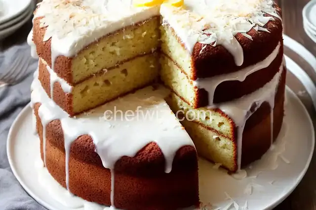 Grandma Yearwood's Coconut Cake with Coconut Lemon Glaze