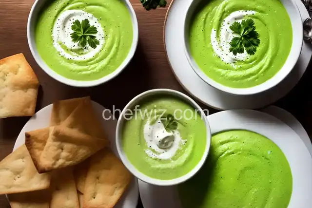 Great Green Blender Soup and Crème Fraîche