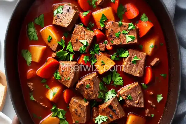 Greek Drunken Pork Stew in Red Wine Recipe