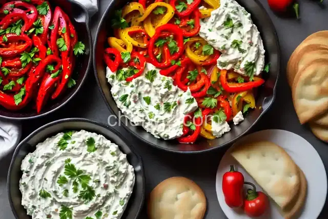 Greek Feta Spread with Roasted Peppers (Htipiti)