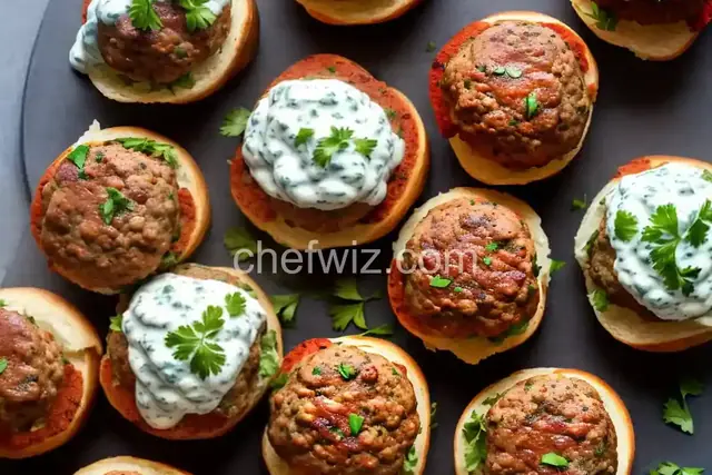 Greek Lamb Meatball Sliders with Tzatziki