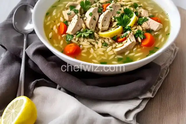 Greek Lemon Chicken-Orzo Soup