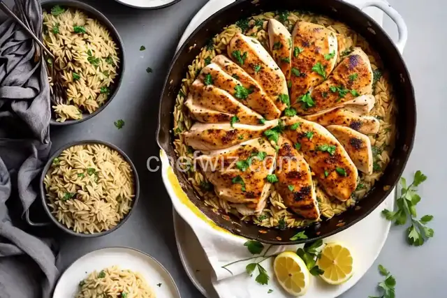 Greek Lemon Chicken and Orzo Casserole