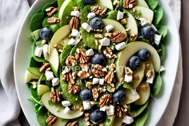 Green Apple Salad With Blueberries, Feta, and Walnuts