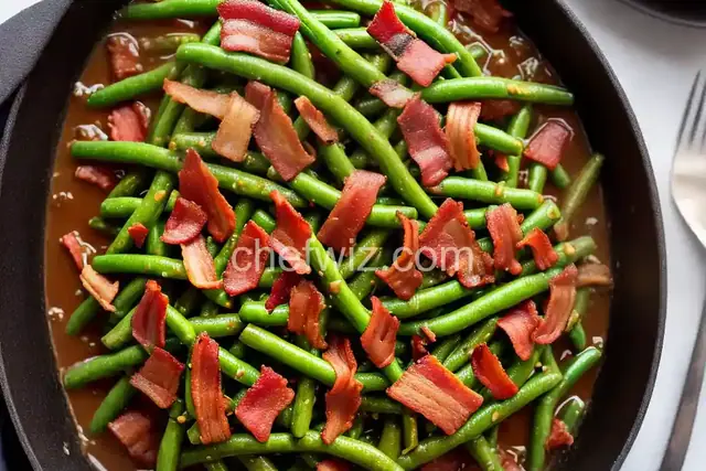 Green Beans Slow-Cooked with Bacon and Onions