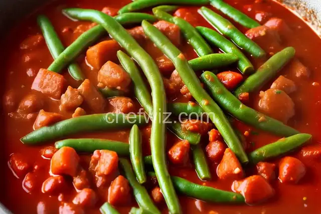 Green Beans in Seasoned Tomato Sauce