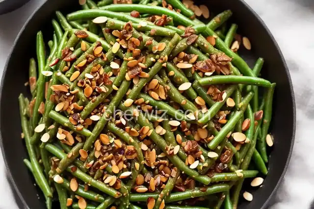Green Beans with Caramelized Onions and Almonds