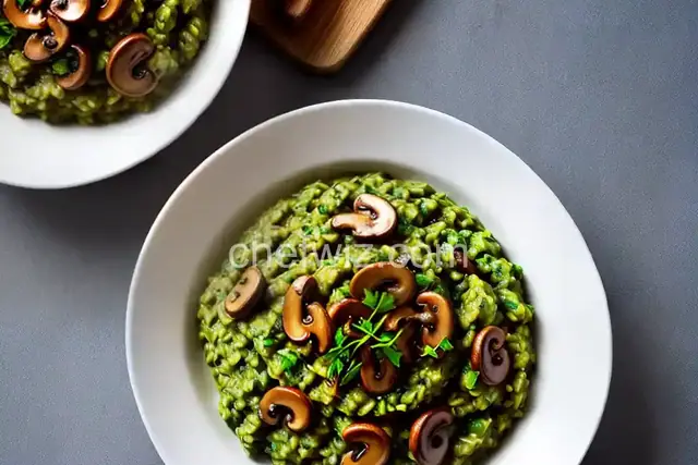 Green Risotto With Mushrooms (Vegan) Recipe