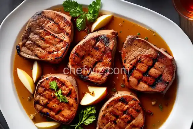 Grilled Apple Brined Pork Chops