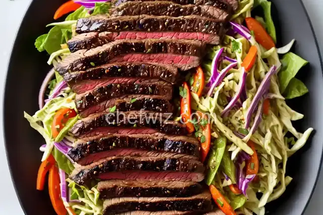 Grilled Asian Flank Steak with Sweet Slaw