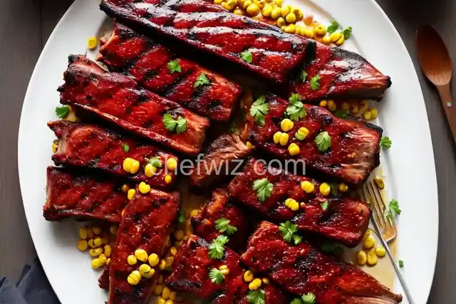 Grilled Barbecued Corn Ribs