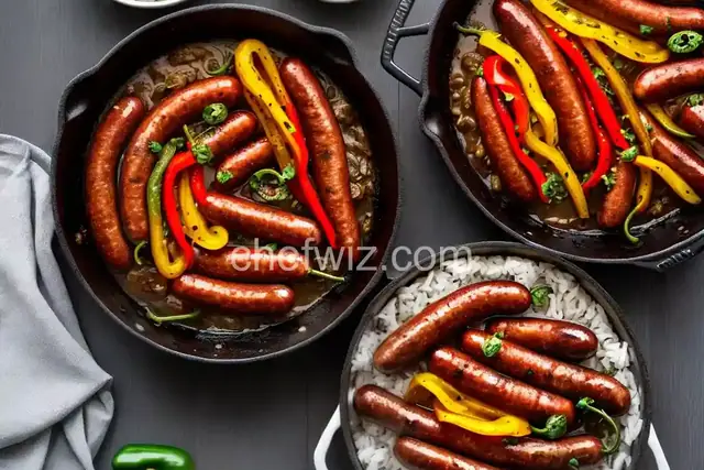 Grilled Beer Brats with Peppers and Onions
