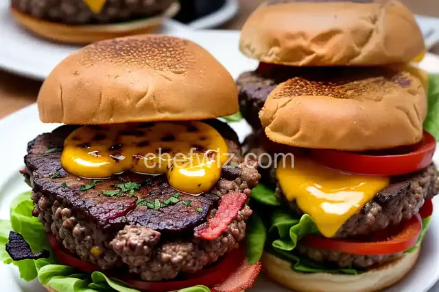 Grilled Bison Cheeseburgers with Bacon