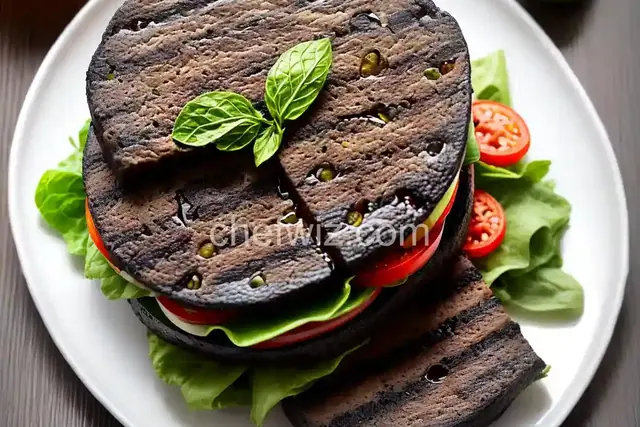 Grilled Black-Olive Burger With Japanese Vinegar Recipe