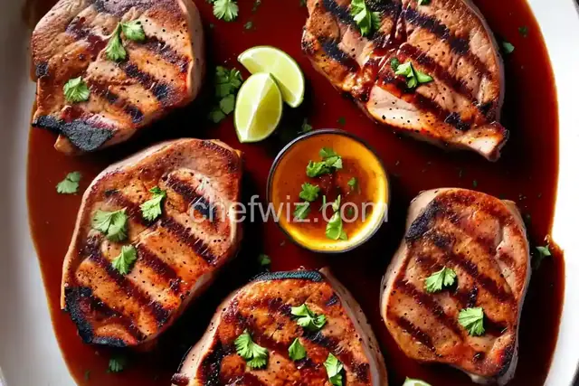 Grilled Bone-in Pork Chops with Hawaiian Marinade