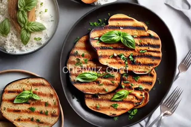 Grilled Bread with Eggplant and Basil