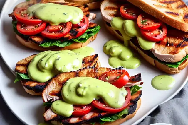 Grilled Chicken BLT with Green Goddess Sauce