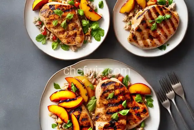 Grilled Chicken Breasts with Spicy Peach Glaze