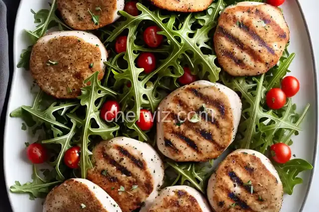 Grilled Chicken Cutlets with Lemon and Black Pepper and Arugula-Tomato Salad