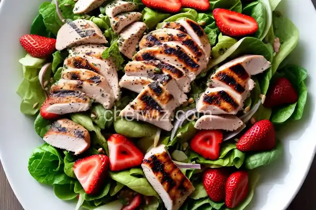 Grilled Chicken Salad with Strawberry Poppy Seed Dressing