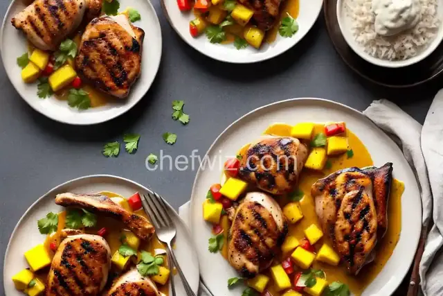 Grilled Chicken Thighs with Mango-Ancho Sauce