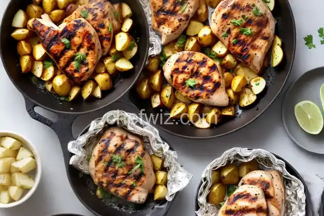 Grilled Chicken and Potato Foil Packs