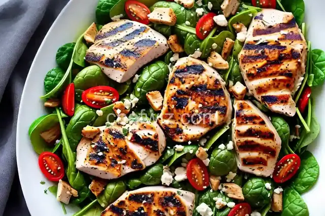 Grilled Chicken and Spinach Salad with Honey Mustard Recipe