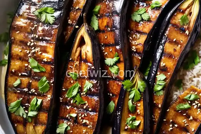 Grilled Chinese Eggplant with Garlic and Ginger Sauce Recipe